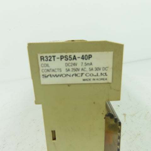 Samwon R32T-PS5A-40P 32 Channel I/O Relay Terminal Unit 24VDC Coil 7.5Ma 250VAC