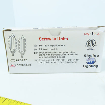 Skyline 3066763 Green LED Exit Sign Retrofit Unit Screw In 120V 2.8W W/ Adapter