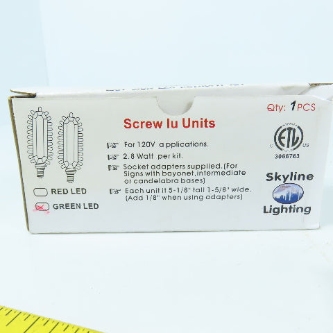 Skyline 3066763 Green LED Exit Sign Retrofit Unit Screw In 120V 2.8W W/ Adapter