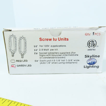 Skyline 3066763 Green LED Exit Sign Retrofit Unit Screw In 120V 2.8W W/ Adapter