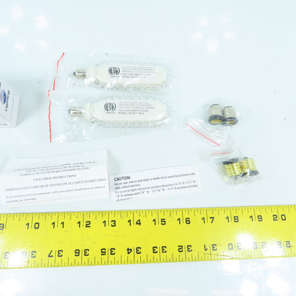 Skyline 3066763 Green LED Exit Sign Retrofit Unit Screw In 120V 2.8W W/ Adapter