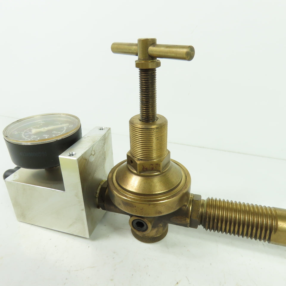 Gas regulator Assembly W/ 0-40 Bar Gage From Hankwang Laser