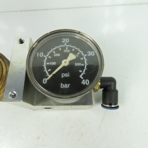 Gas regulator Assembly W/ 0-40 Bar Gage From Hankwang Laser