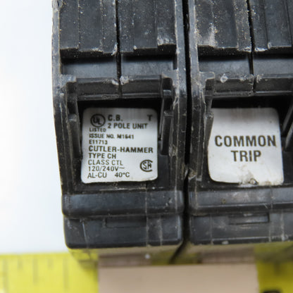 Cutler Hammer CH220 20A 2 Pole Circuit Breaker 120/240V Lot Of 2