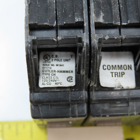 Cutler Hammer CH220 20A 2 Pole Circuit Breaker 120/240V Lot Of 2