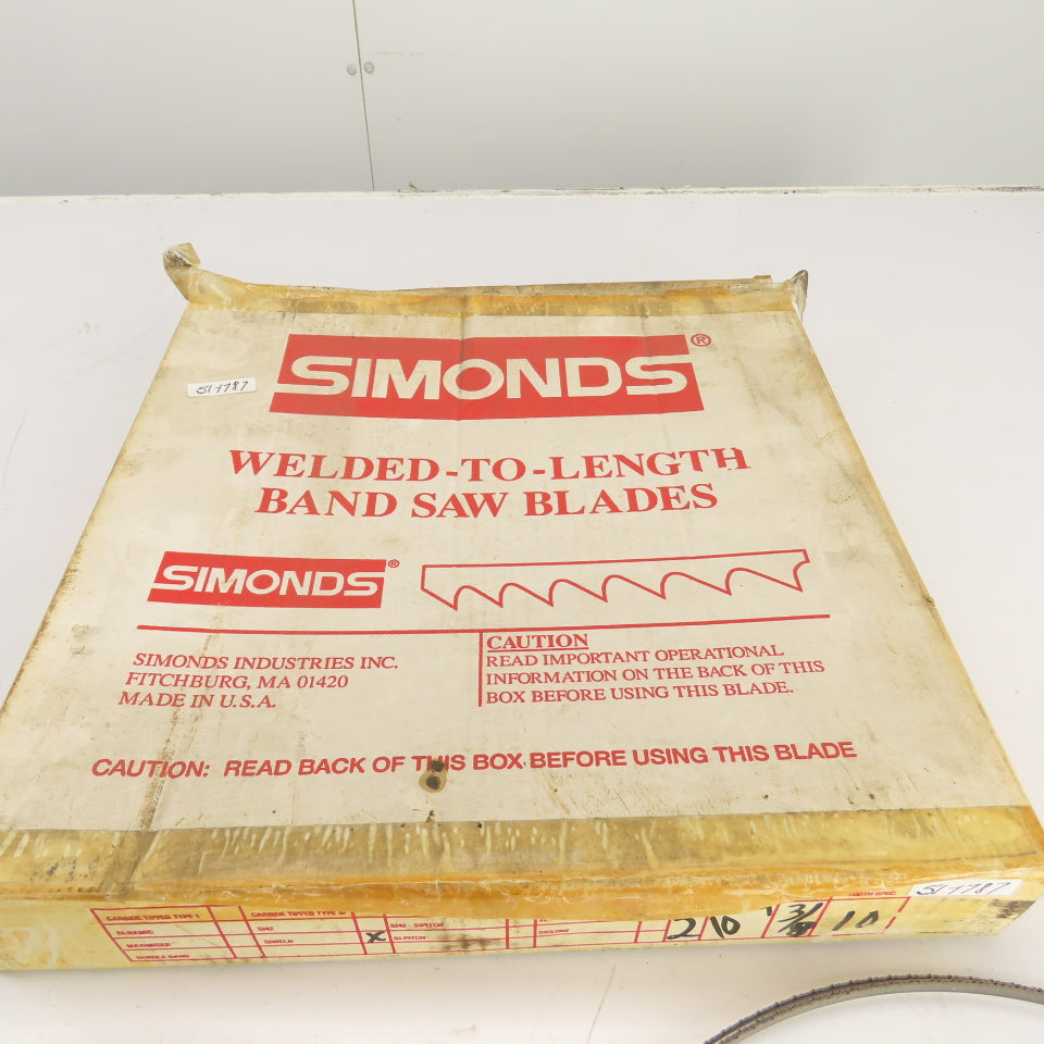 Simonds Welded Bandsaw Blade SIWELD 109" OAL x 3/8" Wide 10TPI Lot Of 2
