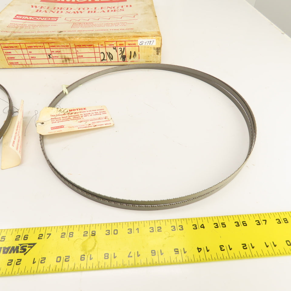 Simonds Welded Bandsaw Blade SIWELD 109" OAL x 3/8" Wide 10TPI Lot Of 2