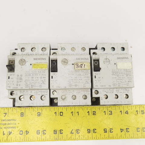 Siemens 3VU1300-1ML00 600VAC 25FLA Motor Starter Breaker 6-10A Trip Lot Of 3