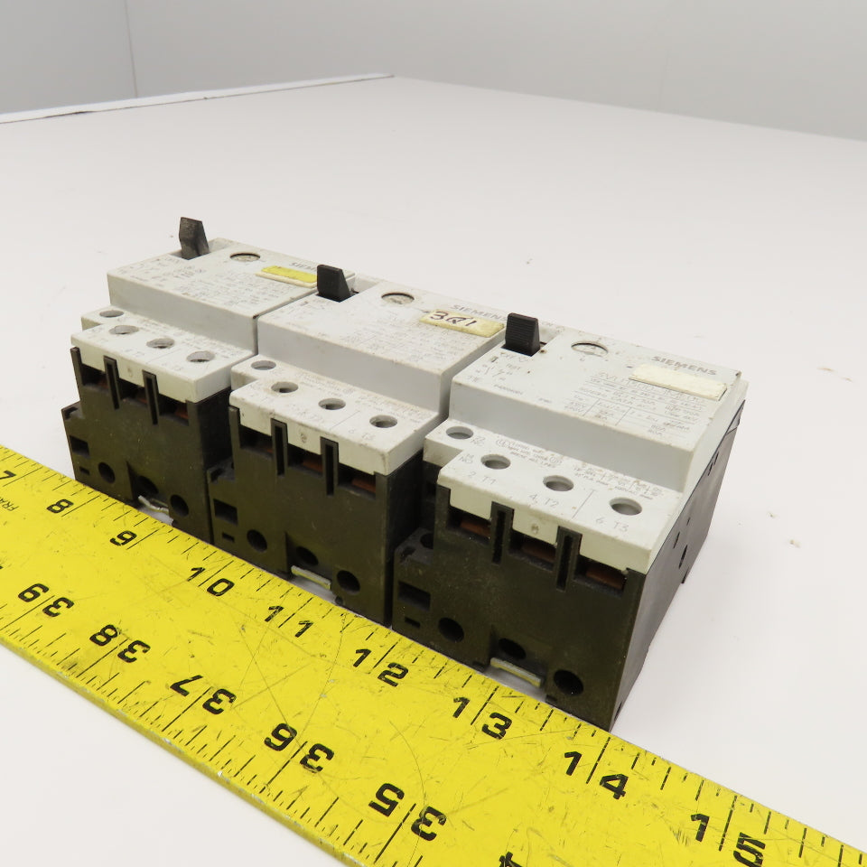 Siemens 3VU1300-1ML00 600VAC 25FLA Motor Starter Breaker 6-10A Trip Lot Of 3