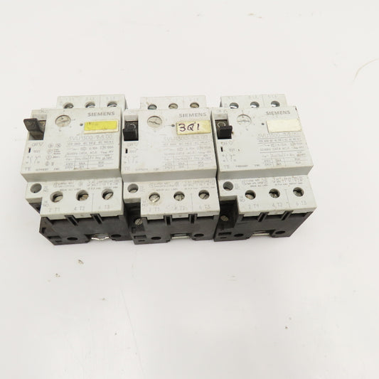 Siemens 3VU1300-1ML00 600VAC 25FLA Motor Starter Breaker 6-10A Trip Lot Of 3
