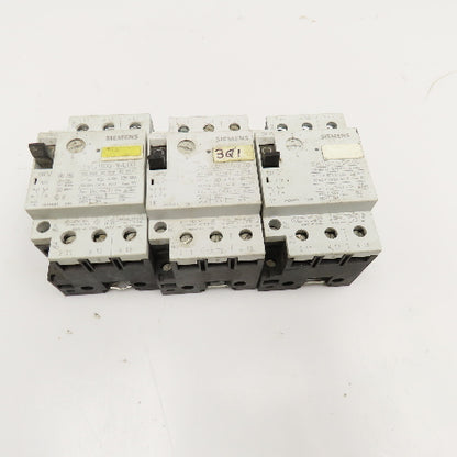 Siemens 3VU1300-1ML00 600VAC 25FLA Motor Starter Breaker 6-10A Trip Lot Of 3