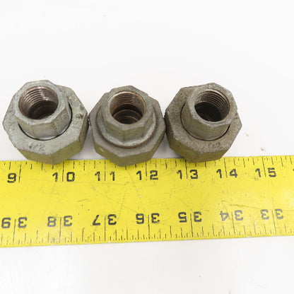 Brinnell 1/2" NPT Galvanized Pipe Union Lot OF 3
