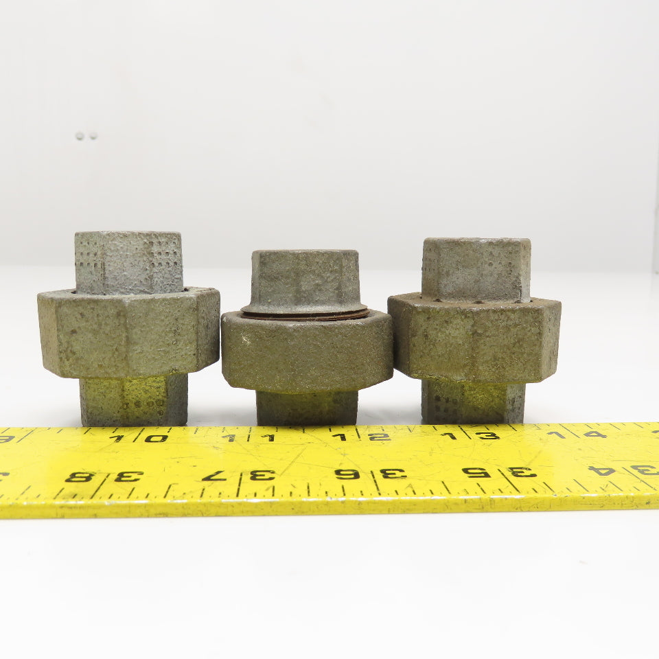 Brinnell 1/2" NPT Galvanized Pipe Union Lot OF 3