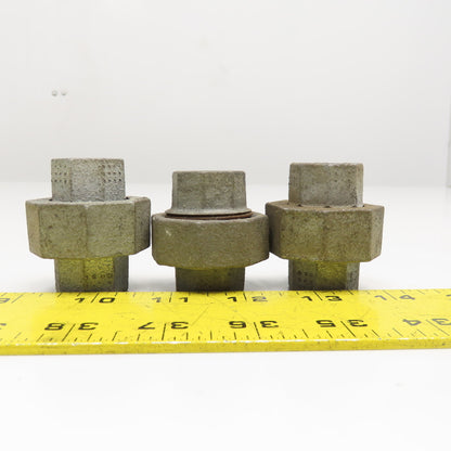 Brinnell 1/2" NPT Galvanized Pipe Union Lot OF 3
