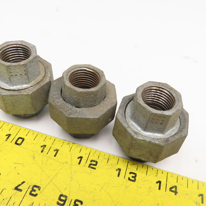 Brinnell 1/2" NPT Galvanized Pipe Union Lot OF 3