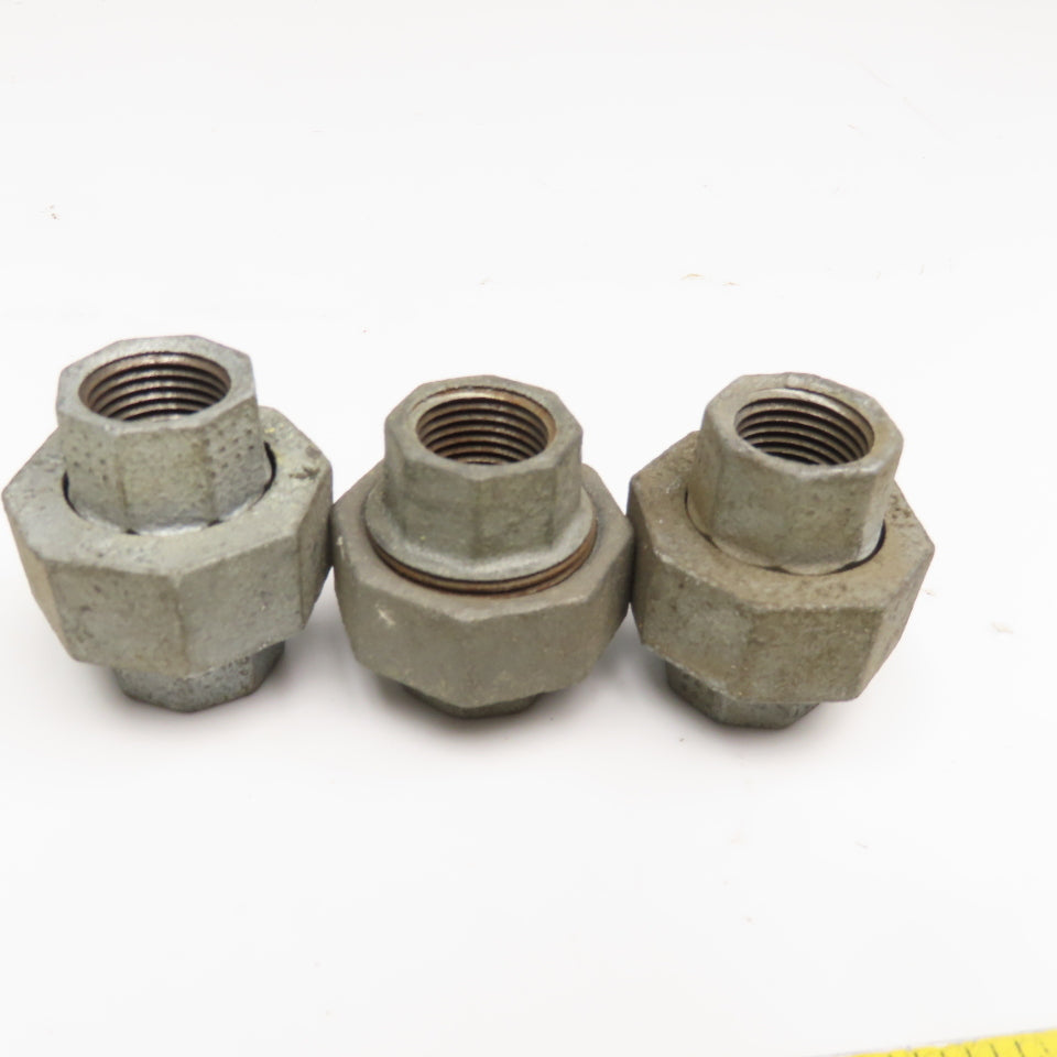 Brinnell 1/2" NPT Galvanized Pipe Union Lot OF 3