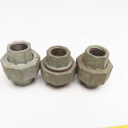 Brinnell 1/2" NPT Galvanized Pipe Union Lot OF 3