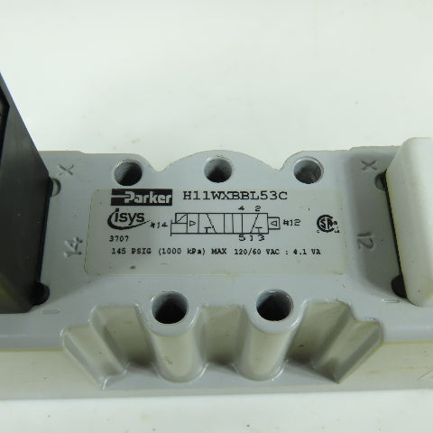 Parker H11WXBBL53C 2 Position Pneumatic Solenoid Valve 120V Coil 145PSIG NEW