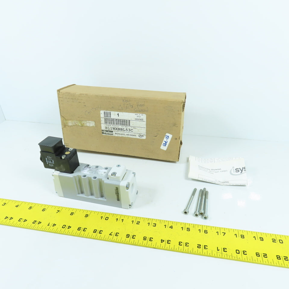 Parker H11WXBBL53C 2 Position Pneumatic Solenoid Valve 120V Coil 145PSIG NEW