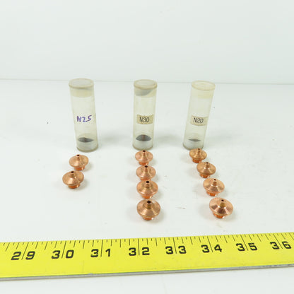 Laser Nozzle Head Misc. Lot Of (4)N20 (2)N25 (4)N30