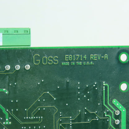 Goss E81714 Rev A Ink Dampener / Couple Controller Circuit Board