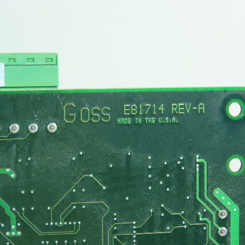 Goss E81714 Rev A Ink Dampener / Couple Controller Circuit Board
