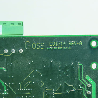 Goss E81714 Rev A Ink Dampener / Couple Controller Circuit Board