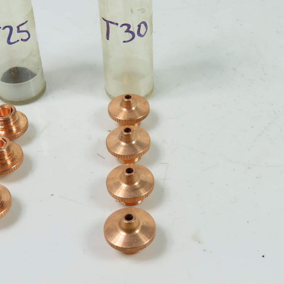 Laser Nozzle Head Misc. Lot Of (1)T20 (3)T25 (4)T30