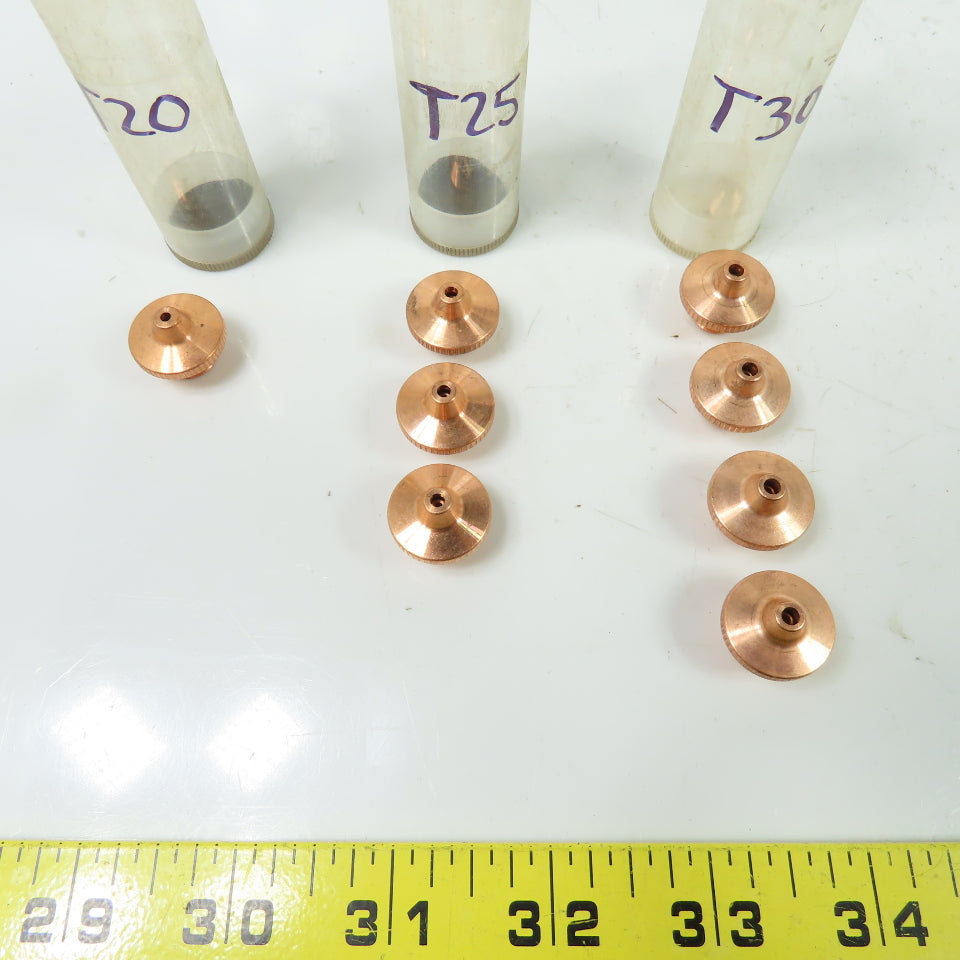 Laser Nozzle Head Misc. Lot Of (1)T20 (3)T25 (4)T30