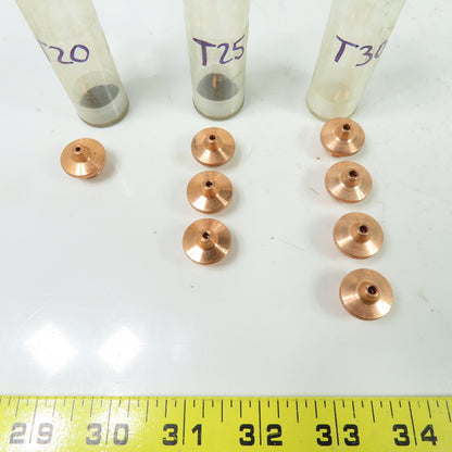 Laser Nozzle Head Misc. Lot Of (1)T20 (3)T25 (4)T30