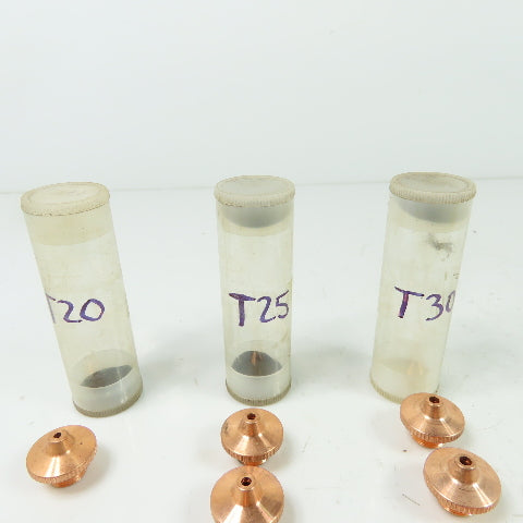 Laser Nozzle Head Misc. Lot Of (1)T20 (3)T25 (4)T30