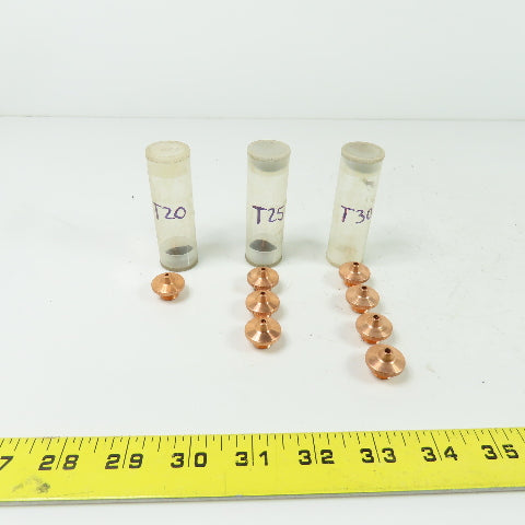 Laser Nozzle Head Misc. Lot Of (1)T20 (3)T25 (4)T30