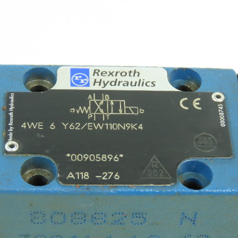 Rexroth 4WE 6 Y62/EW110N9K4 2/4 Hydraulic Solenoid Control Valve 120V REPAIR