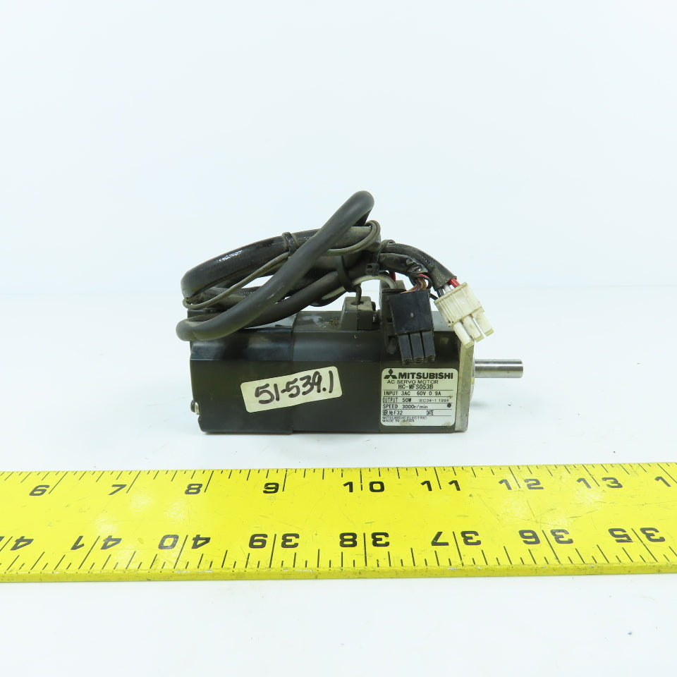 Mitsubishi HC-MFS053B 50W AC Servo Motor 60V 3000RPM 3PH 0.9A