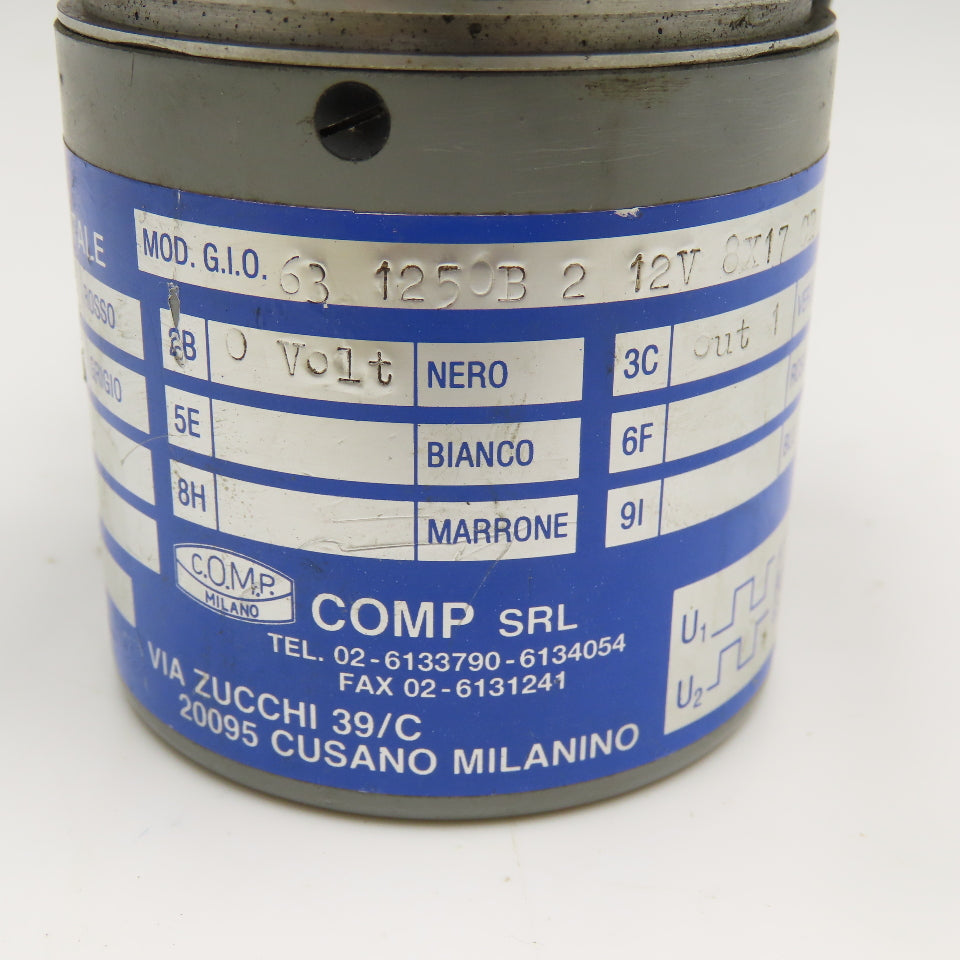 Comp G.I.O 63 1250B 2 12V 8X17 Rotary Encoder 12V 8mm Shaft