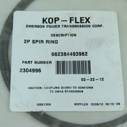 Emerson 662384493962 2304996 Kop-Flex Gear Coupling 2P Spirolox Ring