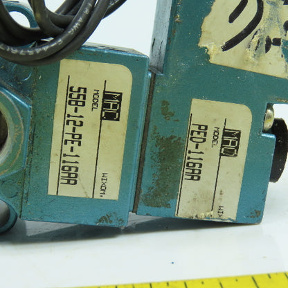 MAC 55B-12-PE-116AA PED-116AA Pneumatic Solenoid Valve 3/8"