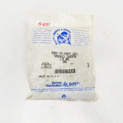 Dura-Lok 22631 1/8" UNC Heavy Wall Threaded Insert Bag Of 3