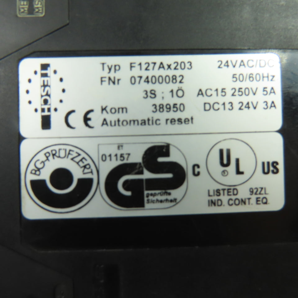 Tesch F127AX203 Automatic Reset Relay 24VAC/DC 50/60Hz