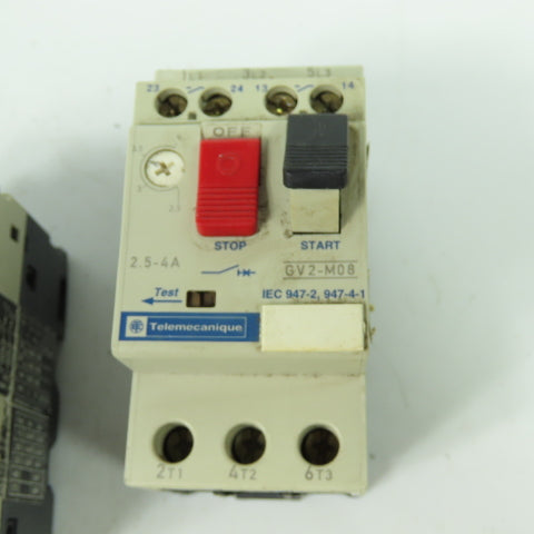 Telemecanique GV2-M08 Manual Motor Starter Protector 2.5-4A 690VAC Lot Of 4