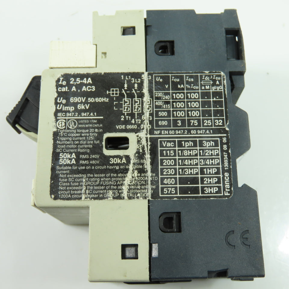 Telemecanique GV2-M08 Manual Motor Starter Protector 2.5-4A 690VAC Lot Of 4