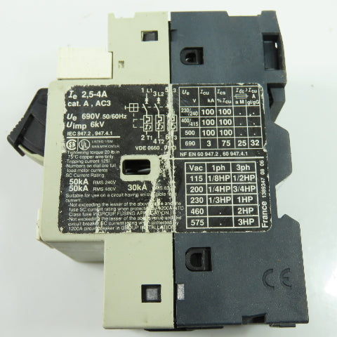 Telemecanique GV2-M08 Manual Motor Starter Protector 2.5-4A 690VAC Lot Of 4