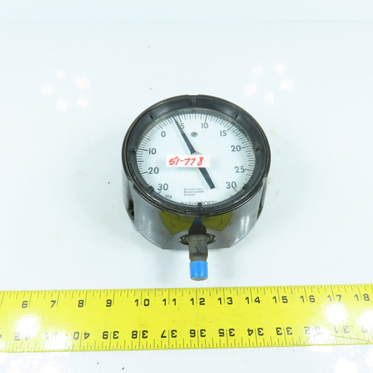 Ashcroft DuraGauge 4" Pressure Gauge 0-30 In Hg. Vac 0-30 PSI