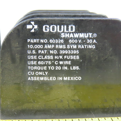 Gould 60326 30A 600V Single Pole Fuse Holder Class H/K Lot Of 4