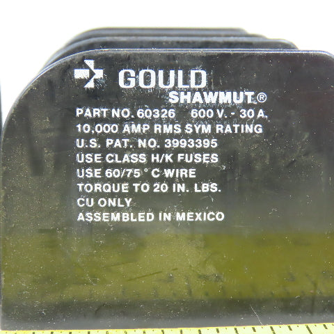 Gould 60326 30A 600V Single Pole Fuse Holder Class H/K Lot Of 4