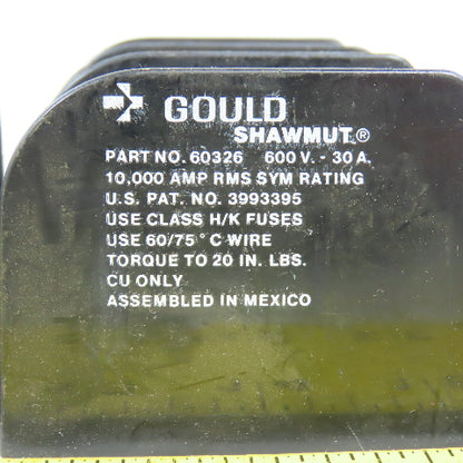 Gould 60326 30A 600V Single Pole Fuse Holder Class H/K Lot Of 4