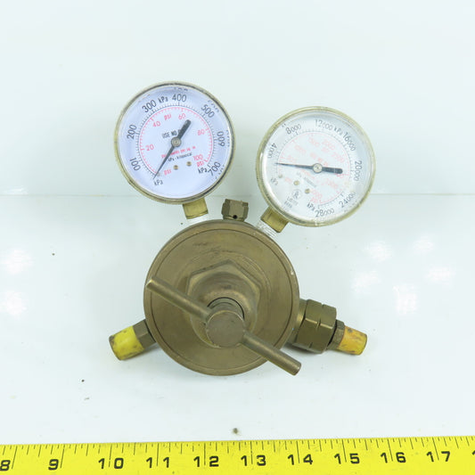 Single Stage Gas Regulator 100 & 4000PSI Gauges