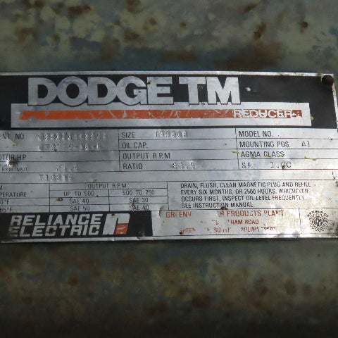 Dodge TR800A 86.5:1 Ratio Inline Gear Reducer 21.6Hp Max