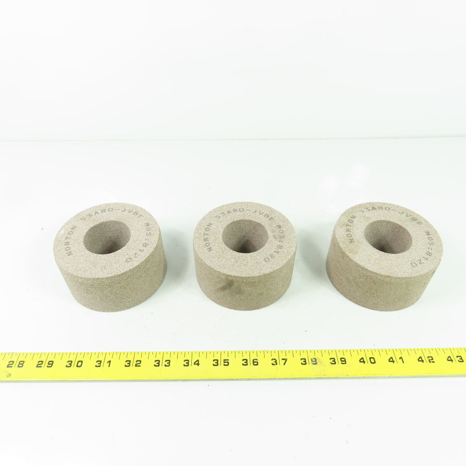 Norton 53A80-JVBE 4"x2" Grinding Wheel 1-3/4" Bore Lot Of 3