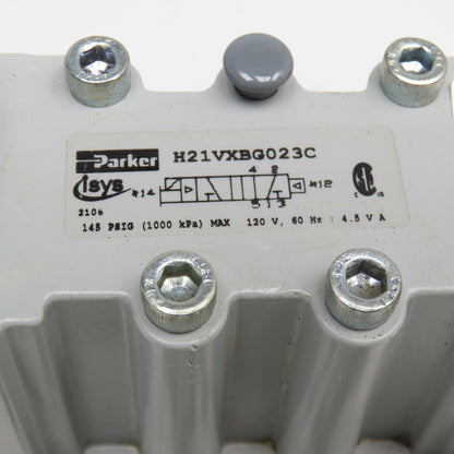 Parker H21VXBG023C 4 Way-2 Position Air Return Directional Valve 120VAC Coil